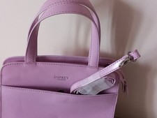 OSPREY PINK LEATHER SHOULDER BAG WITH DETACHABLE  STRAP & FLORAL LINING. 