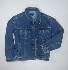 INC Men's Small Denim Jean Jacket Darkwash - Nightfall 100% Cotton