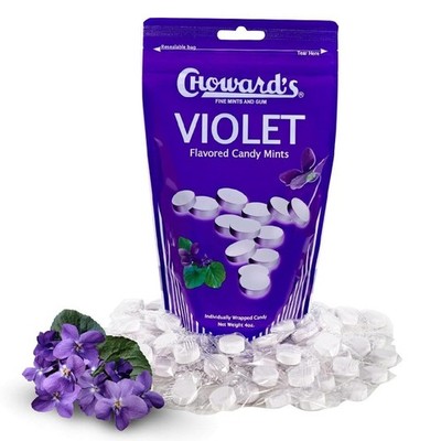 Choward's Violet Mints Candy Bag | Bold Aromatic 64 Count (Pack of 1), 