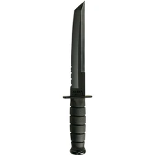 KA-BAR 8" Fixed Blade Tanto Half-Serrated Knife w/ Sheath - Black