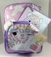 Squishmallow Zaino Libro Borsa Lunch Box Borsa Astuccio Portamatite Moschettone Set - Lotto di 4