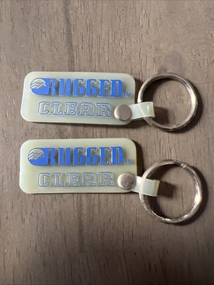 Rugged Clear 90s Shoe Hang Tags Lot 2 Key Ring Used