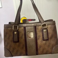 Daks Brown Logo Tote Bag Luxury Used Condition