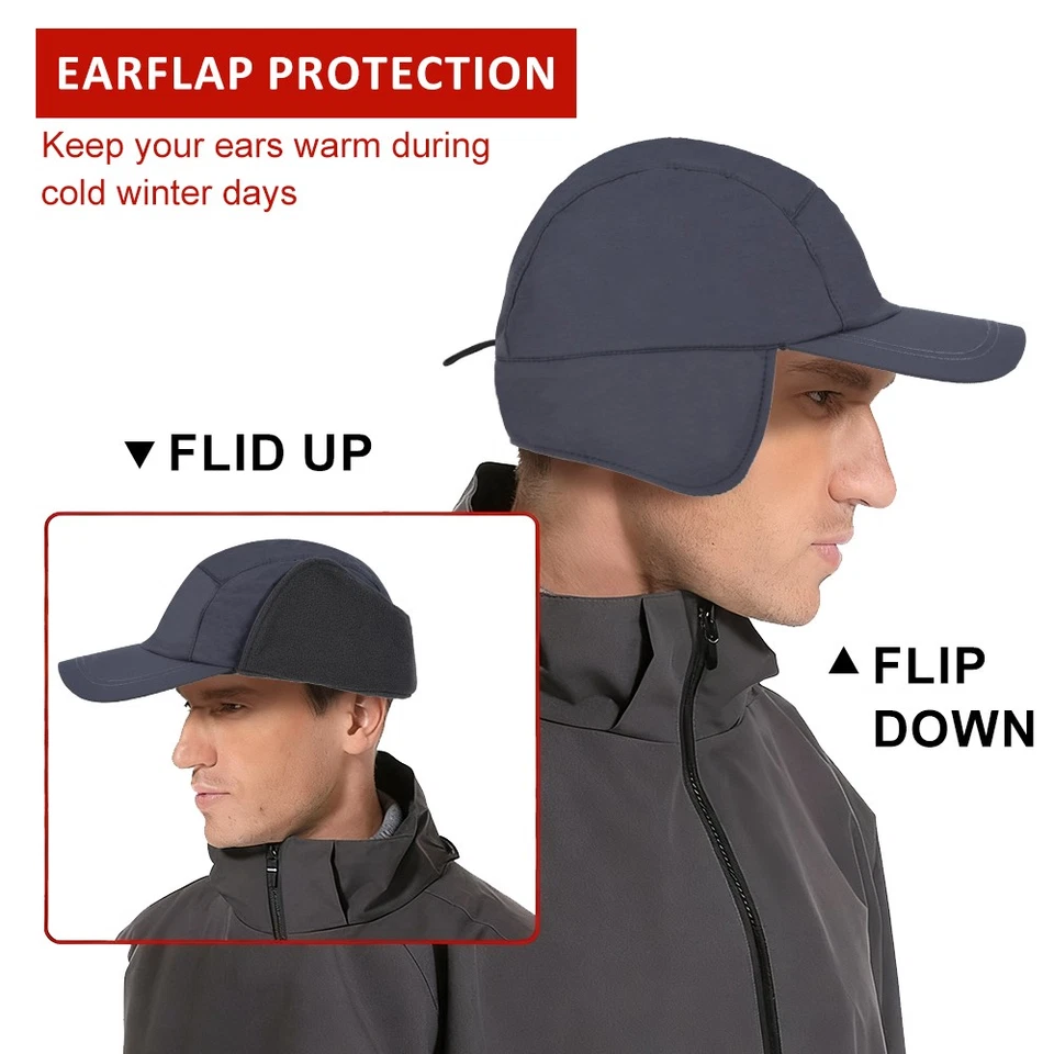 Gorra de béisbol térmica cálida impermeable de invierno con orejeras para exteriores Foto 4 de 4