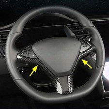 For Tesla Model S X Carbon Fiber Steering Wheel Switch Button Trims Accessories