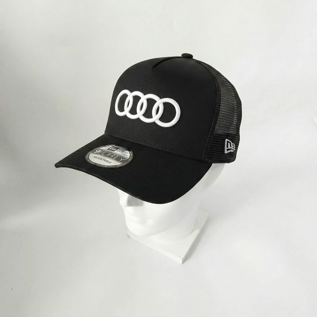 AUDI New Era 9FORTY Trucker Hat Black Adjustable Mesh Cap