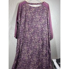 J. Jill Pure Jill Maison Paisley Purple Floral Maxi Viscose Dress Womens Medium