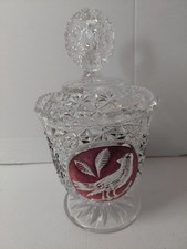 großer Bleikristall Kelch + Deckel von Hofbauer Red Bird  H=22cm D=13 cm  1,2 kg