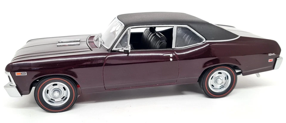 GMP 1/18 Chevrolet Nova SS 350 Burgundy Diecast Scale Model Car - Image 3 of 4