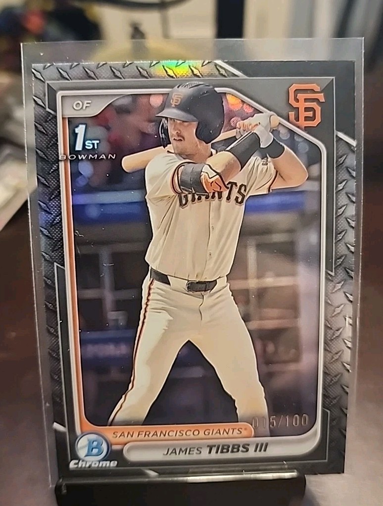 James Tibbs III 2024 /100 Steel Metal Refra Bowman Draft #BDC-40 Chrome -  (1st)