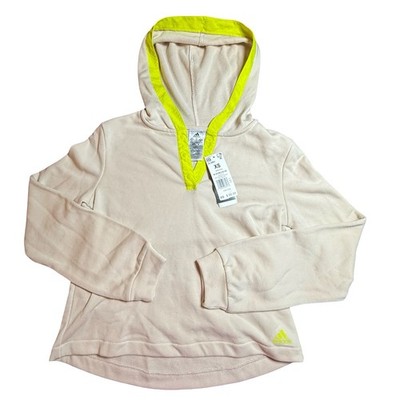 Adidas Zoe Saldana Collection Hoodie XS Halo Ivory Acid Neon Yellow GL3901