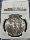 A 1885 O Morgan Silver Dollar $1 Coin - Choice BU! NGC MS 63