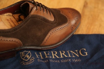 Joseph Cheaney hellbraun Leder Wildleder Oxford Brogue Schuhe Herren UK 7 F U...