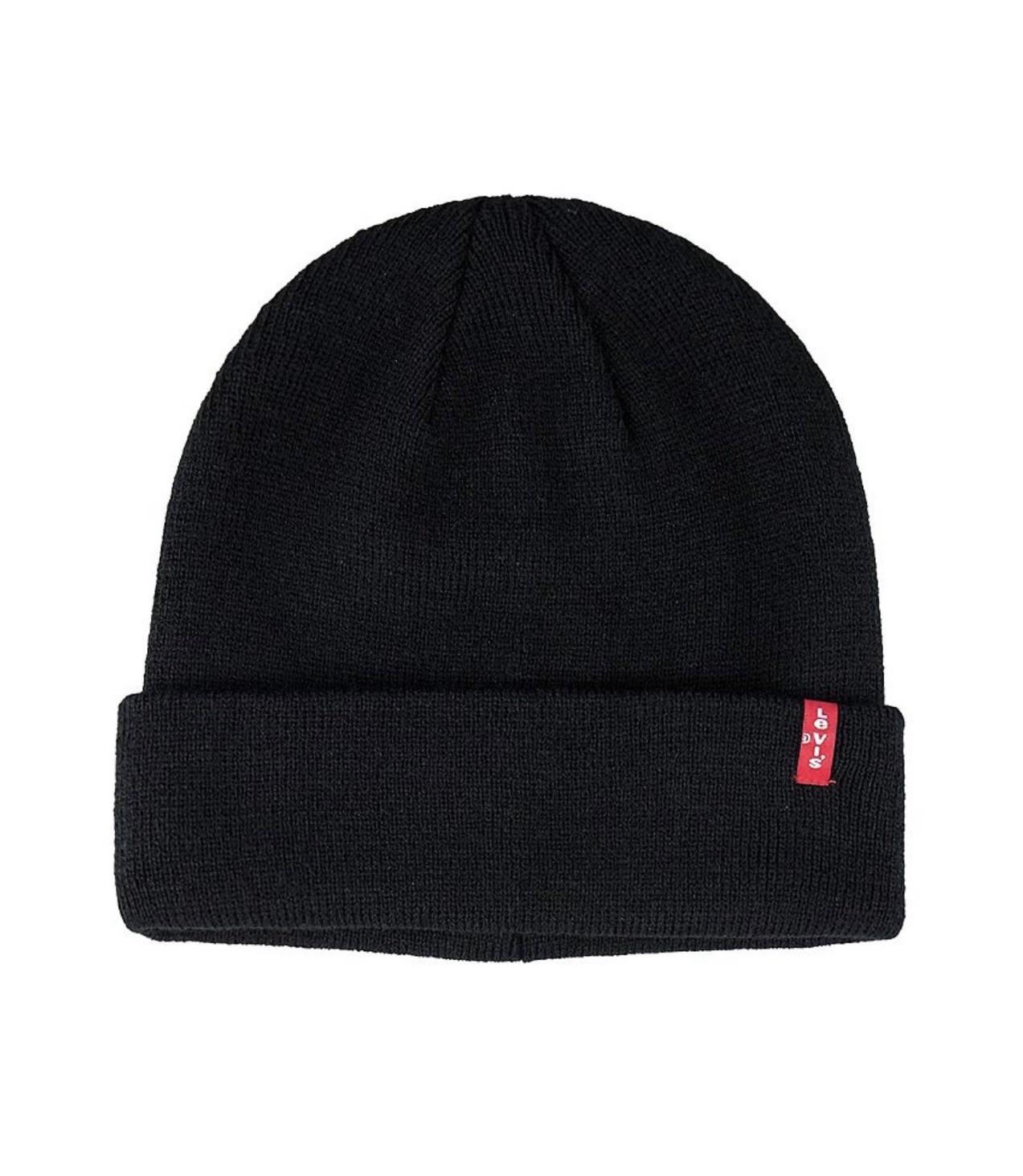 NWT Men's Levi’s Red Tab Black Solid Knit Beanie Hat One Size Winter Cap NEW