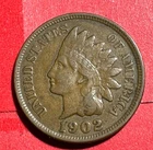 1902 US Indian Head Cent! Very Fine! Old US Coin!