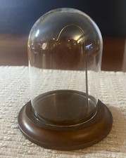 Bard  s Glass Display Dome On Wood Base  Includes Shepherd Hook 4 1/4  