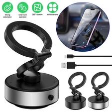 Electric Vacuum Magnetic Suction Car Phone Mount Holder 360° Rotation Foldable