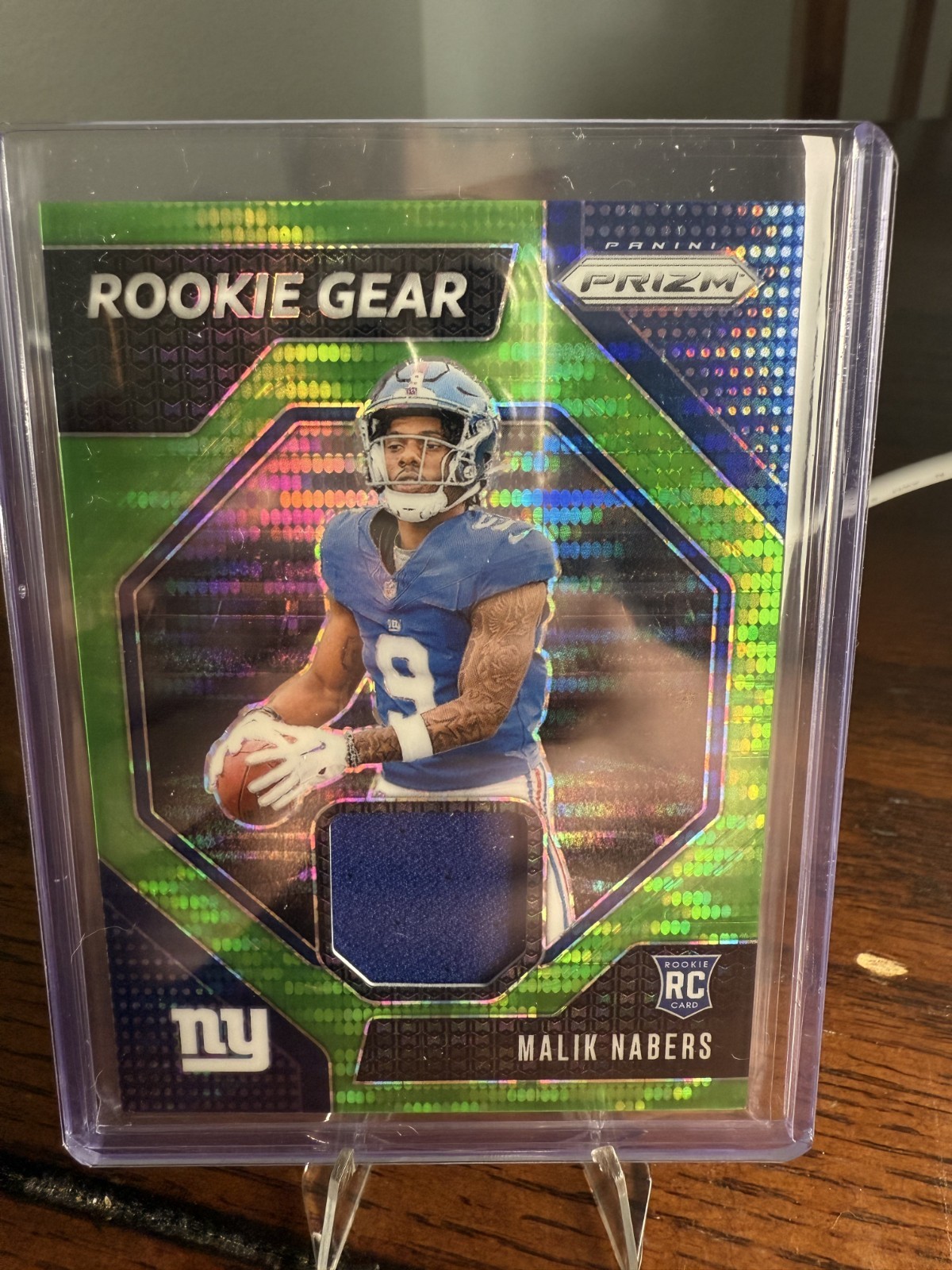 2024 Panini Prizm - Rookie Gear Malik Nabers #RG-MNS Neon Green Pulsar Prizm...