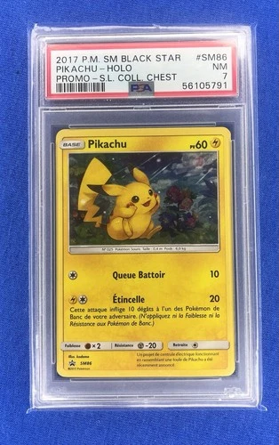 2017 Pokémon SM BLACK STAR PROMO #SM86 PIKACHU-HOLO - PSA 7