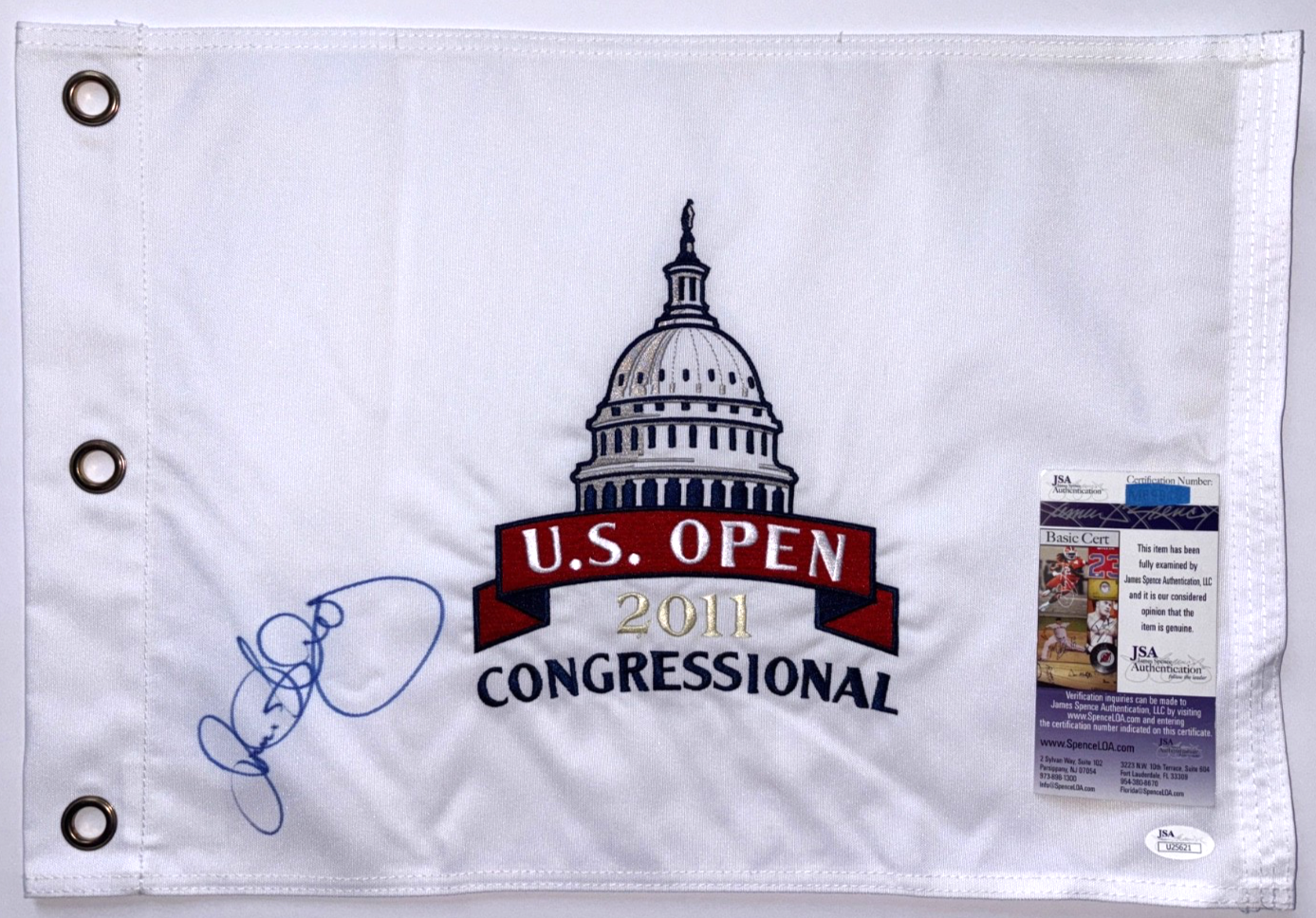 Rory McIlroy Autographed Signed 2011 CONGRESSIONAL US OPEN FLAG PGA 2025 MASTERS GOLF JSA 