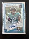 TRAVIS HUNTER 2025 PANINI DONRUSS OPTIC #201 RATED ROOKIE AUTO 343/350 JAGUARS
