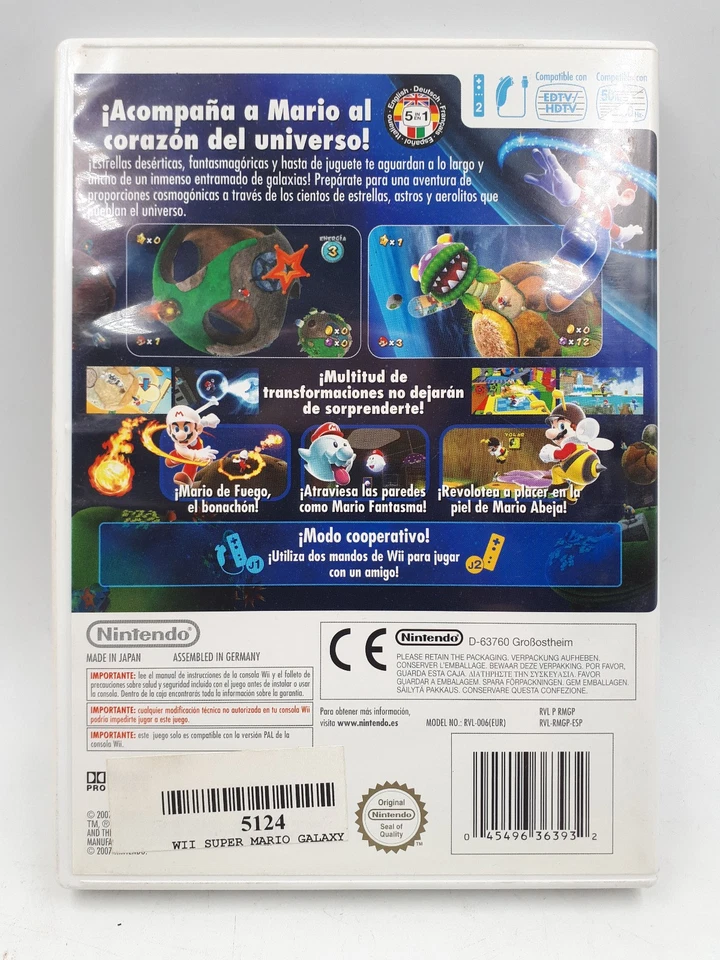 Caja Super Mario Galaxy PAL España para Nintendo Wii. No incluye juego - Imagen 2 de 3
