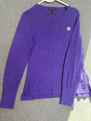 A/X Armani Exchange Women Small Purple Crew Neck Sweater Cashmere Blend #29S