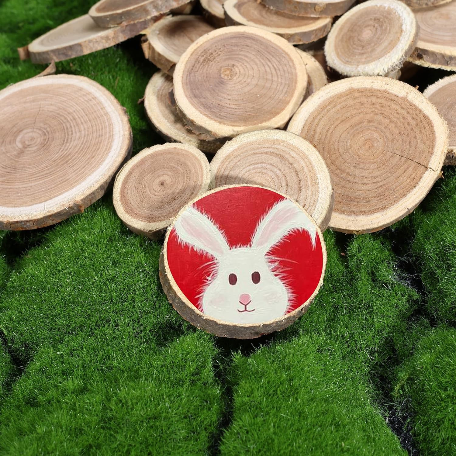 BYHER Natural Wood Slices for Crafts, 1.2"-2.5" Mini Assorted Size - 8OZ 