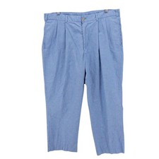 BILLS KHAKIS Blue Chambray Pleated Pants 100 Cotton Size 38 Inseam 27.25" ONLY