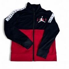 Jordan Jumpan Boys Kids Track Jacket Zip Up Black / Red Medium 10-12Y 