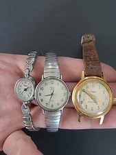 3 Vintage Timex Watches Womans for parts