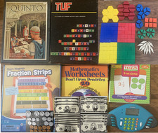 Lot of 10 Math Manipulatives Math Games Math Books For Home School/Math Classes