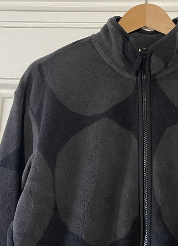 Marimekko Uniqlo Women’s Grey Black Kivet Spot Print Fleece Jacket L UK 14 EU 42 - Picture 5 of 14