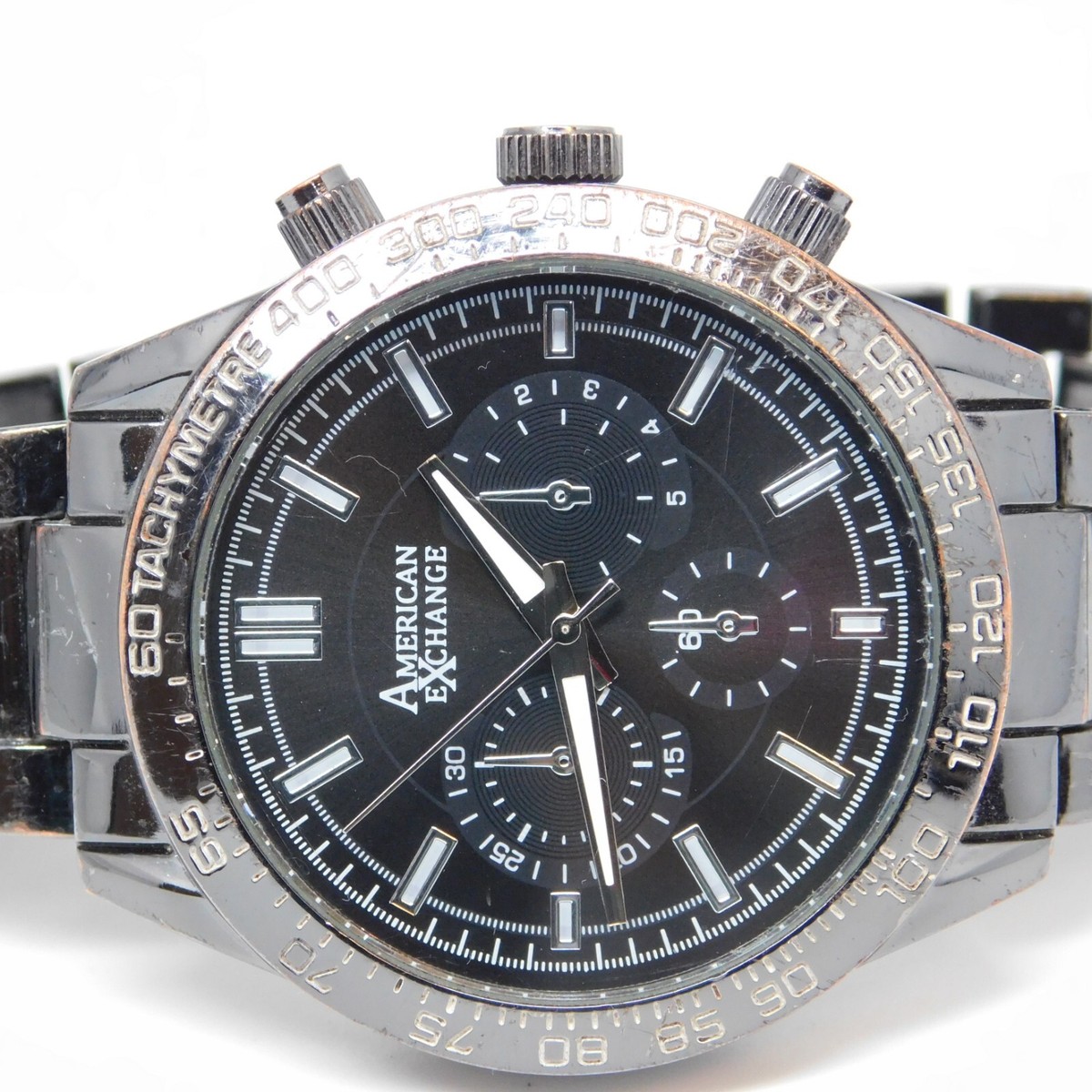 American Exchange 9796 Tachymeter Quartz Men's Watch Sz. 8 1/4