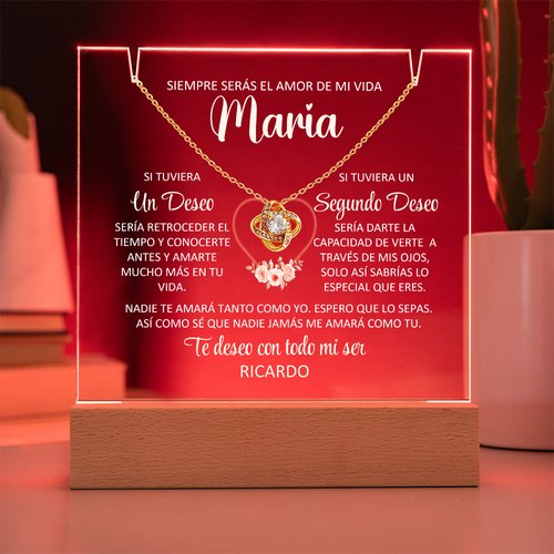 Regalo Para San Valentin Novia Esposa Mujer LED Acrílico Collar Set Aniversario - Imagen 7 de 14