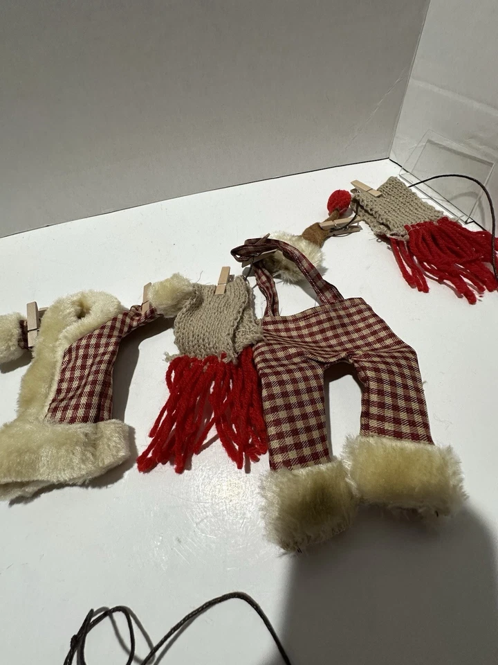 Primitivo Papá Noel Banner de Lavandería Arte Popular, Estilo Country Pantalones Chaqueta Bufanda Foto 4 de 4