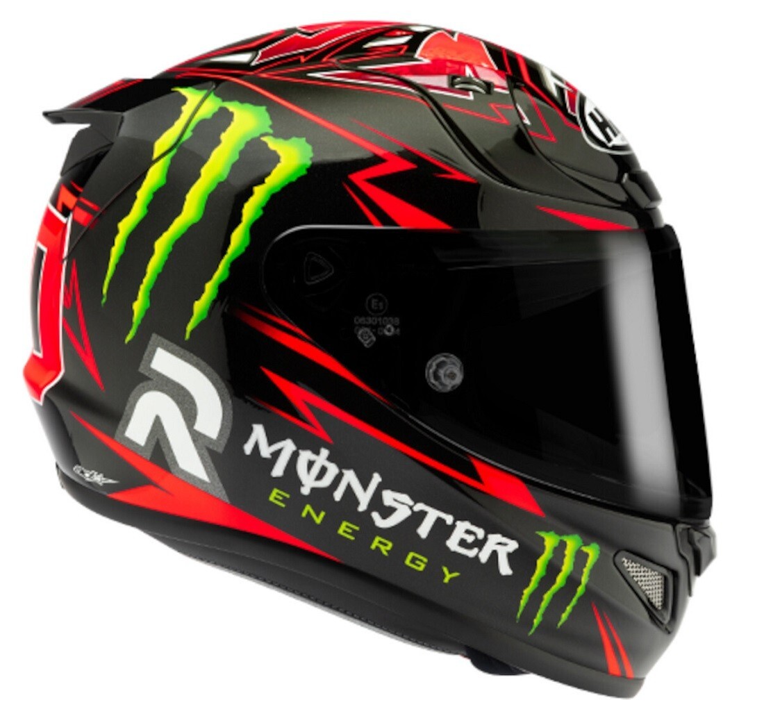 CASCO HELMET FIBRA MOTO INTEGRALE HJC RPHA12 QUARTARARO MONSTER REPLICA MC1 TG S