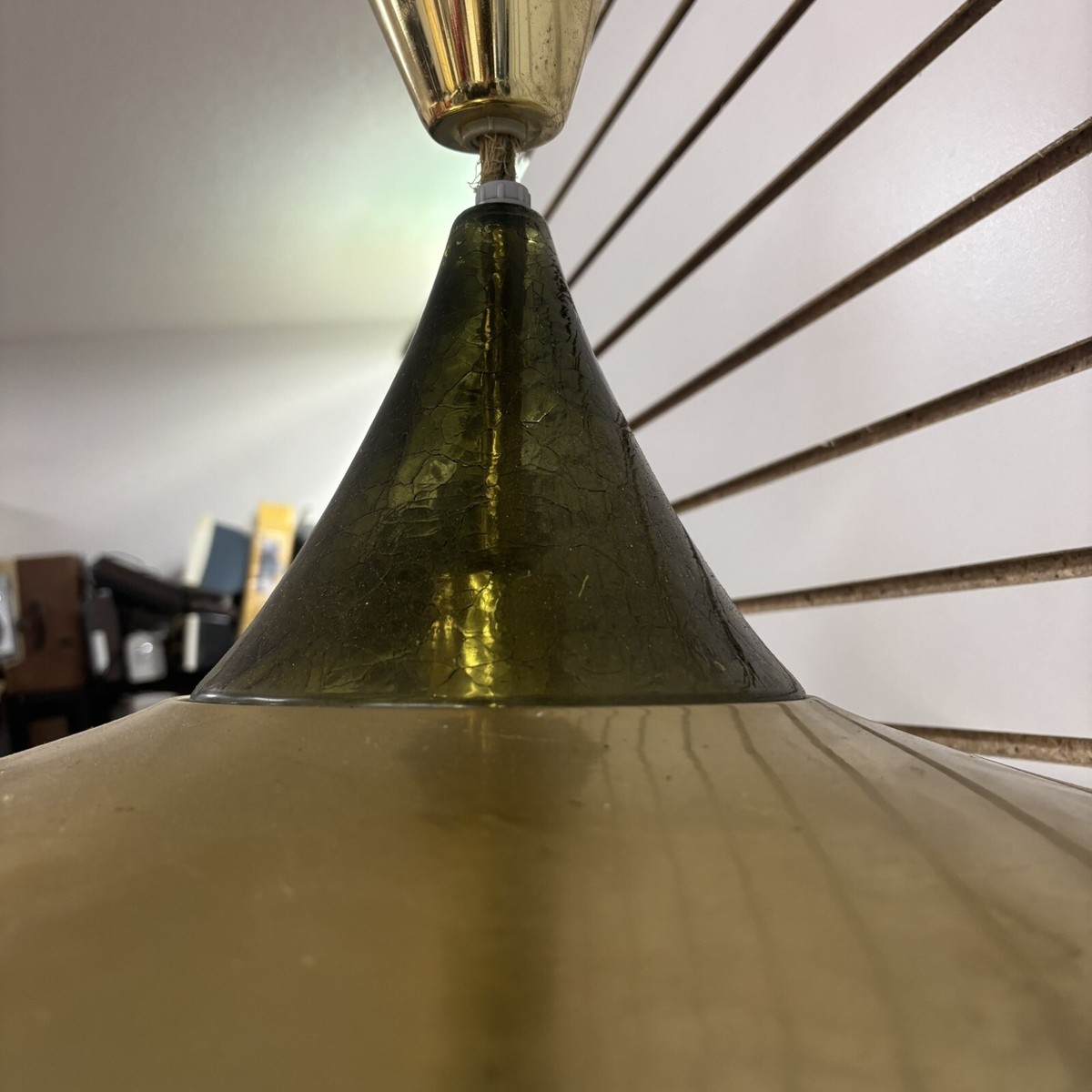 MCM Vintage UFO Atomic Modern Brass Pull Down-Retractable Hanging