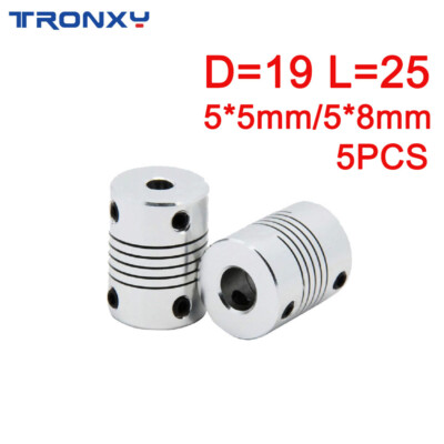 Tronxy 5PCS Flexible Shaft Coupling 5*5/5*8mm Z axis Motor Coupler 3D Printer