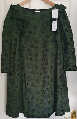 Claudie Pierlot - Two-Tone Cotton-blend Broderie Anglaise Mini Dress Green-EU  38 | eBay UK