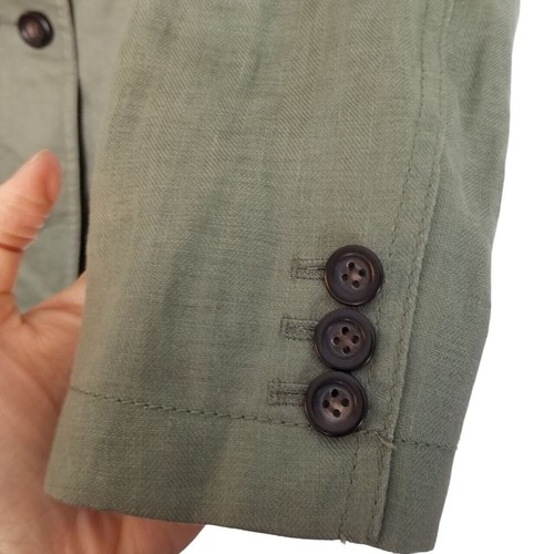 J. Crew Blazer Women 00 Brownish Green Blazer Jacket Women Linen Blazer Women - Picture 4 of 8
