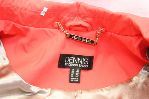 Dennis Basso Solid Water Resistant Trench Jacket CORAL REEF RTL$89 - Picture 11 of 13