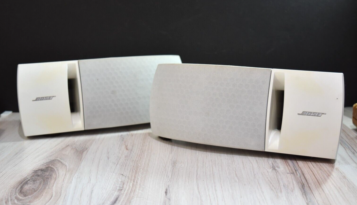 Bose 161 White Pair Full-Range Bookshelf Surround Sound Speaker System  TESTED