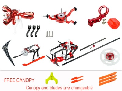 Microheli CNC Triple Blades Performance Package (RED) - BLADE NANO S2 / S3