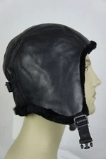 100% Real Leather Sheepskin Fur Helmet Biker Motorcycle Aviator Trapper M-3XL