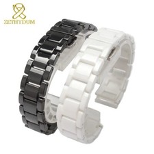 14-22mm Ceramic Watch Straps For Water Resistant Wristwatches Metal Bracelet New