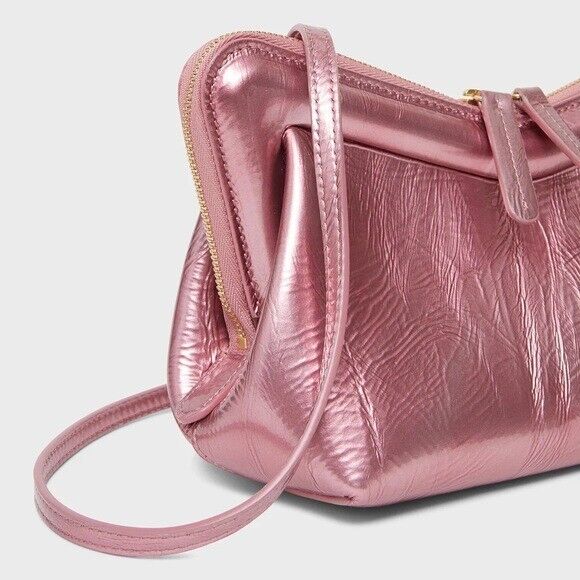 Mansur Gavriel $745 Mini M Frame Bag NWT Metallic Flamingo Mansur Gavriel $745 Mini M Frame Bag NWT Metallic Flamingo