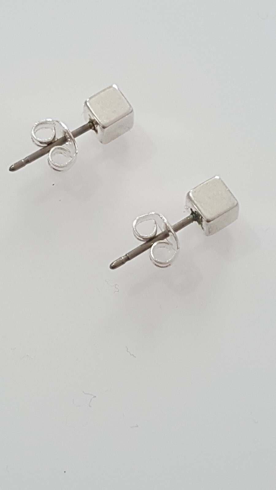 Gorgeous sparkling Solid Silver Cube Stud Earring… - image 18