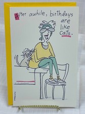 Vintage Carlton Cards "After Awhile, Birthdays Are Like Cats." Greeting Card