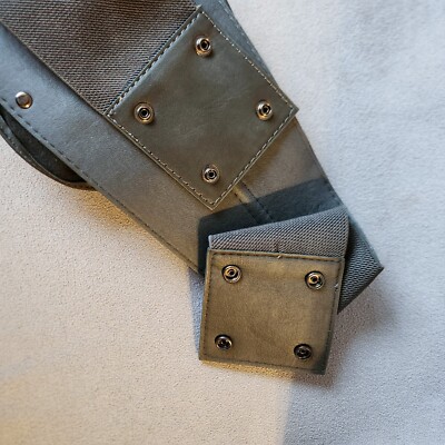 NWOT Hand-made unique gray leather wide belt with large Rose flower SZ M/L NWOT Hand-made unique gray leather wide belt with large Rose  main image 4